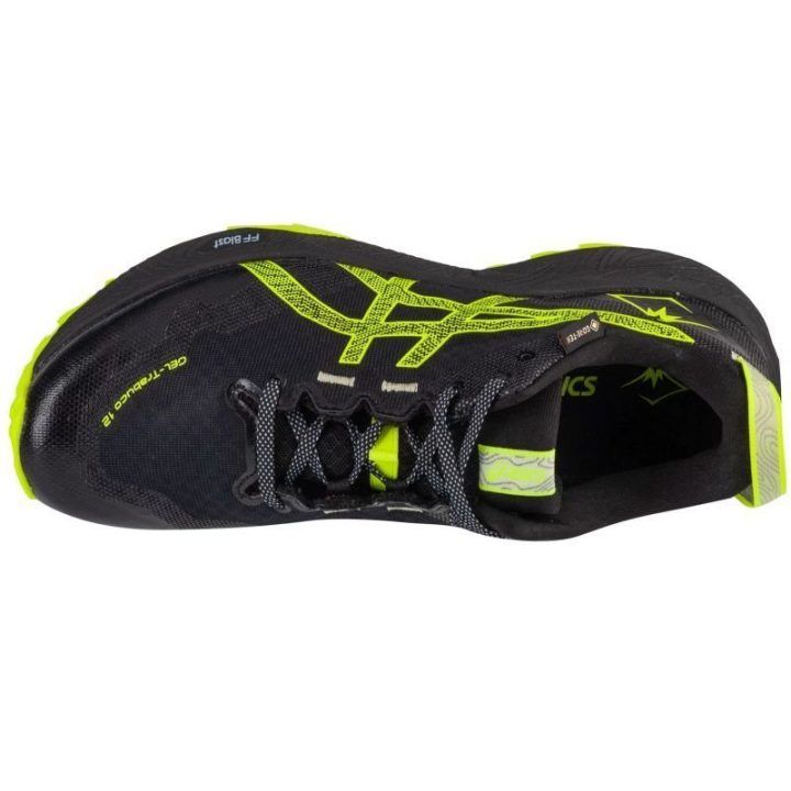 Vyriški bėgimo bateliai Asics Gel-Trabuco 12 GTX, juodi ir žali