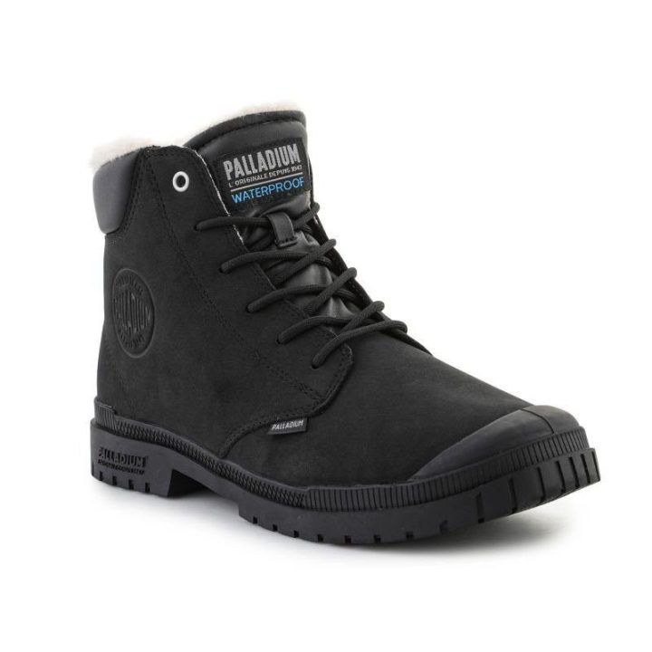 Moteriški ir vyriški auliniai batai Palladium SP20 Cuff Leather Waterproof WL, juodi