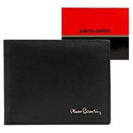 Vyriška natūralios odos piniginė Pierre Cardin PIP12 8806, juoda