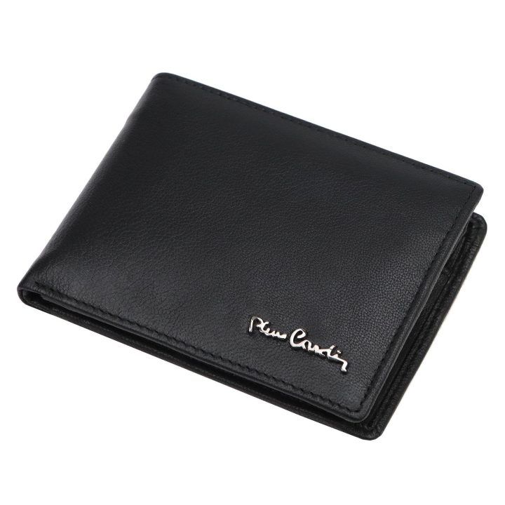 Vyriška natūralios odos piniginė Pierre Cardin PIP12 8806, juoda