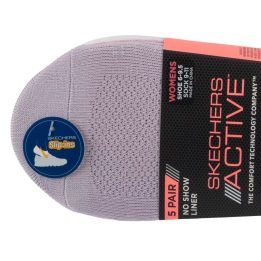 Kojinės-pėdutės Skechers, 5 poros, violetinės