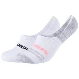 Kojinės-pėdutės su tinkleliu Skechers, baltos, 2 poros