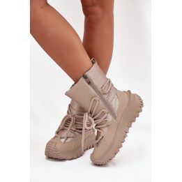 Moteriški odiniai sniego batai Lee Cooper, auksiniai ir smėlio