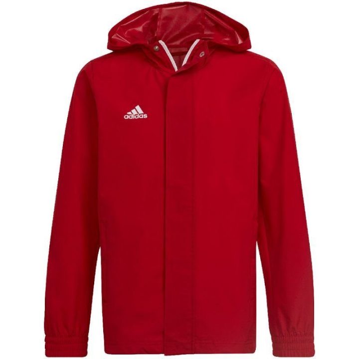 Vaikiška striukė su gobtuvu adidas Entrada 22 All-Weather, raudona