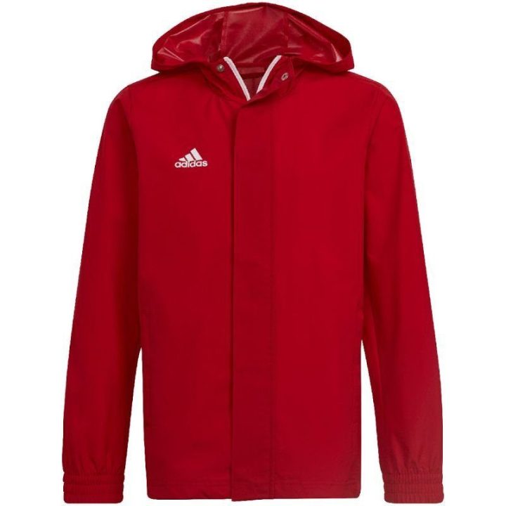 Vaikiška striukė su gobtuvu adidas Entrada 22 All-Weather, raudona