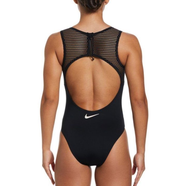 Vientisas maudymosi kostiumėlis Nike Wild, juodas