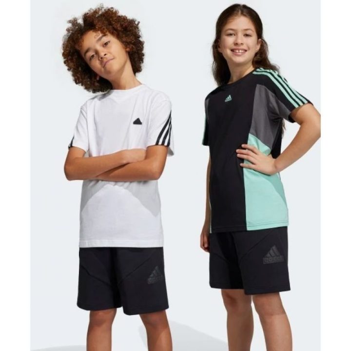 Vaikiški medvilniniai šortai adidas Future Icons Logo, juodi
