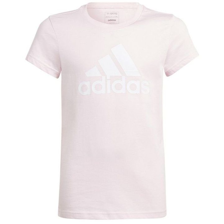 Medvilniniai marškinėliai mergaitėms adidas Big Logo, rožiniai