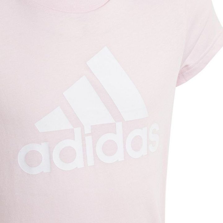 Medvilniniai marškinėliai mergaitėms adidas Big Logo, rožiniai