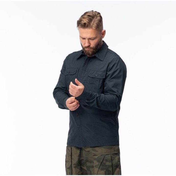 Vyriški marškiniai su ilgomis rankovėmis Magnum Defender, juodi
