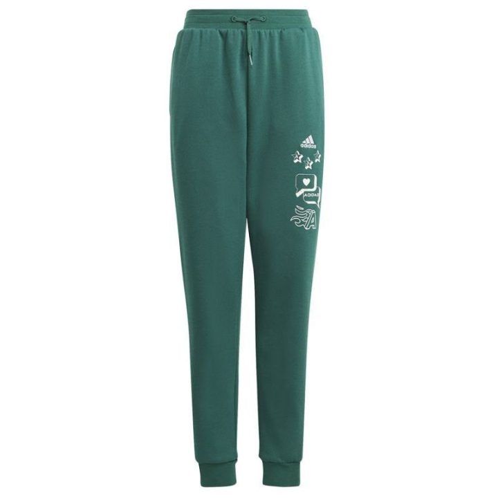 Sportinės kelnės mergaitėms adidas BLUV Q3, žalios