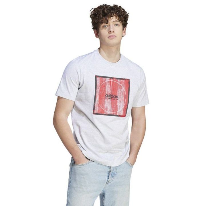 Vyriški marškinėliai adidas Tiro Box Tee, balti