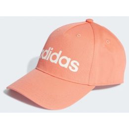 Medvilninė kepurė su snapeliu adidas Daily, persikinė