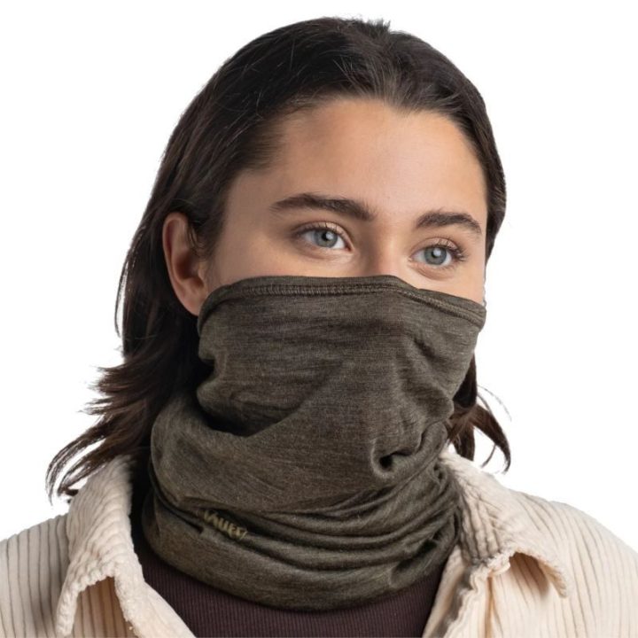 Šalikas-mova iš merino vilnos Buff Merino Lightweight, žalias