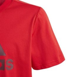 Vaikiški marškinėliai su dideliu logotipu adidas, raudoni
