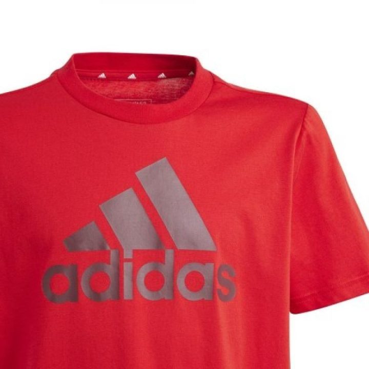 Vaikiški marškinėliai su dideliu logotipu adidas, raudoni