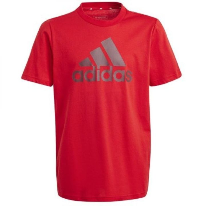 Vaikiški marškinėliai su dideliu logotipu adidas, raudoni