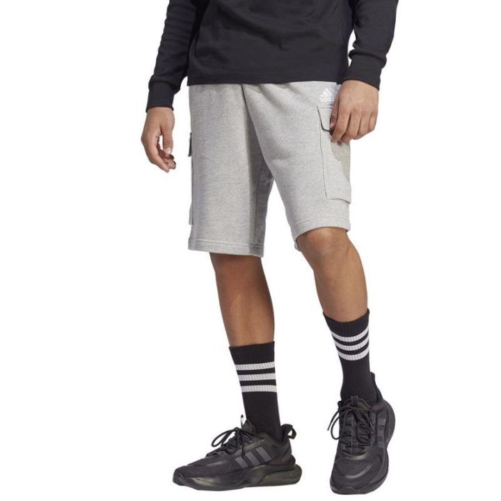 Vyriški medvilniniai šortai laisvo kirpimo adidas SL FT C, pilki