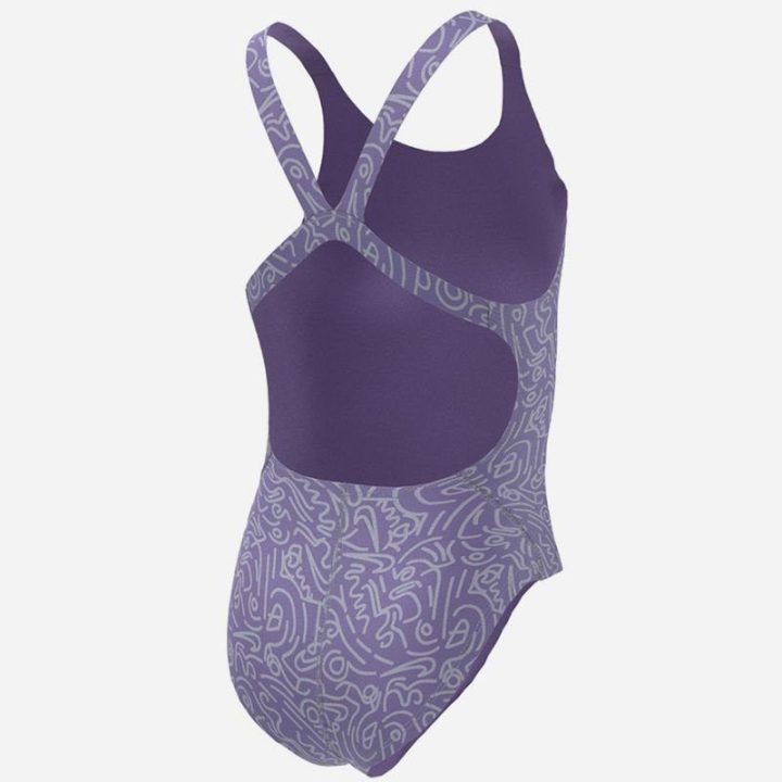 Maudymosi kostiumėlis mergaitėms Nike Hydrastrong Multi Print, violetinis