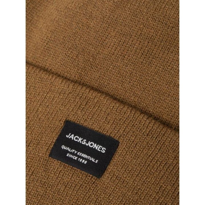 Vyriška megzta kepurė su atlenkiamu kraštu Jack & Jones, ruda