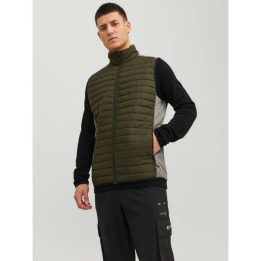 Vyriška dygsniuota liemenė su užtrauktuku Jack & Jones, žalia