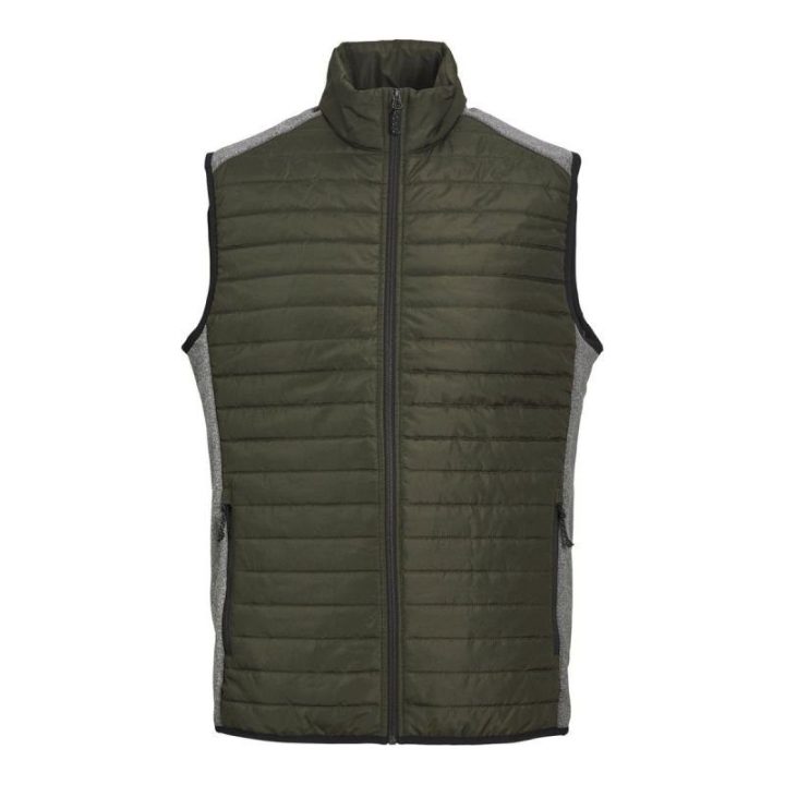 Vyriška dygsniuota liemenė su užtrauktuku Jack & Jones, žalia