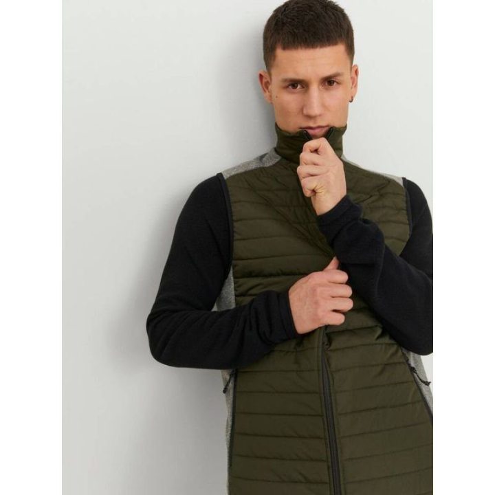 Vyriška dygsniuota liemenė su užtrauktuku Jack & Jones, žalia