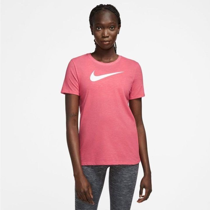 Moteriški įprasto kirpimo marškinėliai Nike DF Swoosh, raudoni