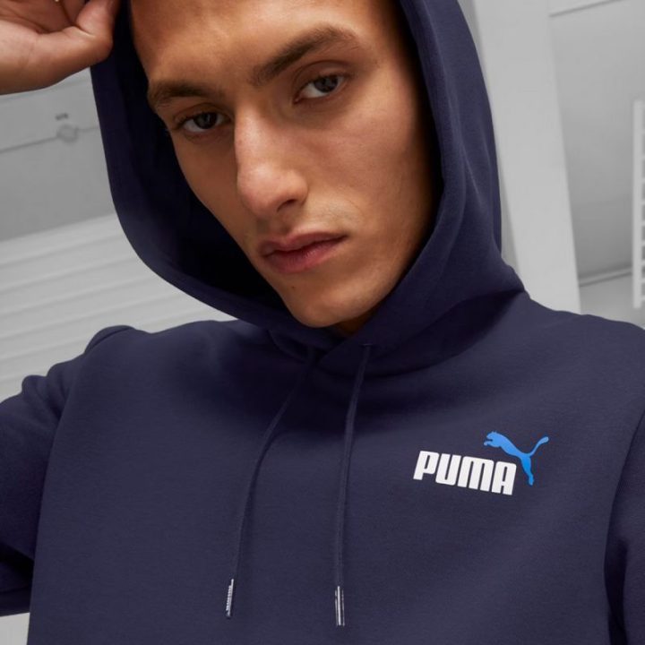 Vyriškas džemperis su gobtuvu Puma ESS+ 2 Col, tamsiai mėlynas
