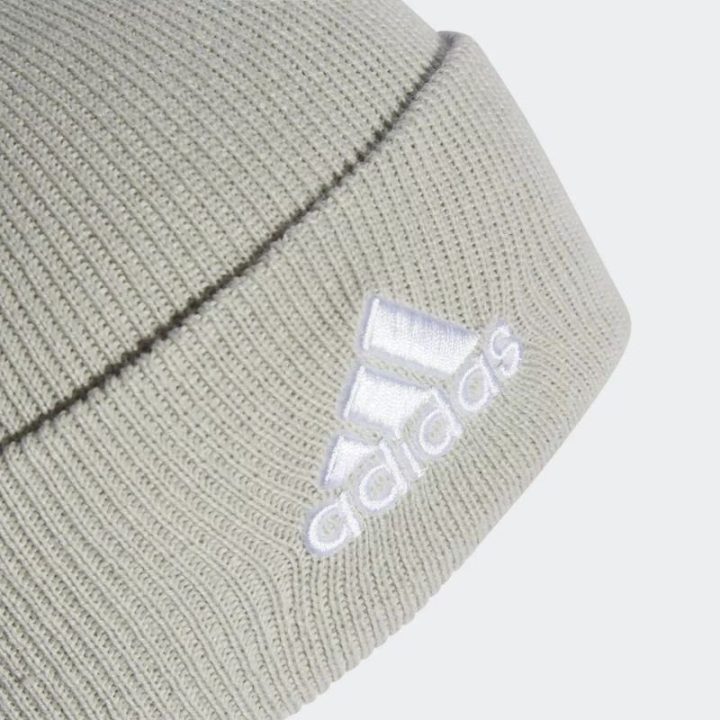 Megzta kepurė su atlenkiamu kraštu adidas Logo, žalia