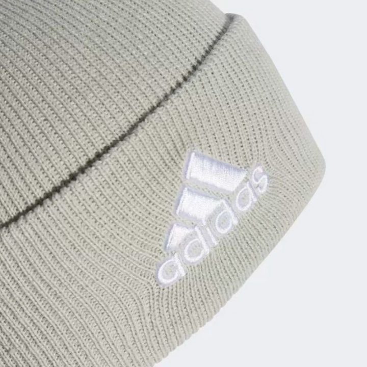 Megzta kepurė su atlenkiamu kraštu adidas Logo, žalia
