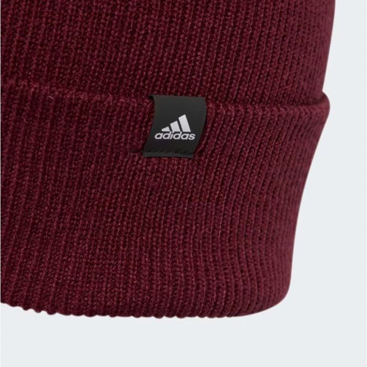 Megzta kepurė su atlenkiamu kraštu adidas Cuff Var, bordo