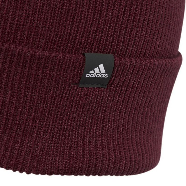 Megzta kepurė su atlenkiamu kraštu adidas Cuff Var, bordo
