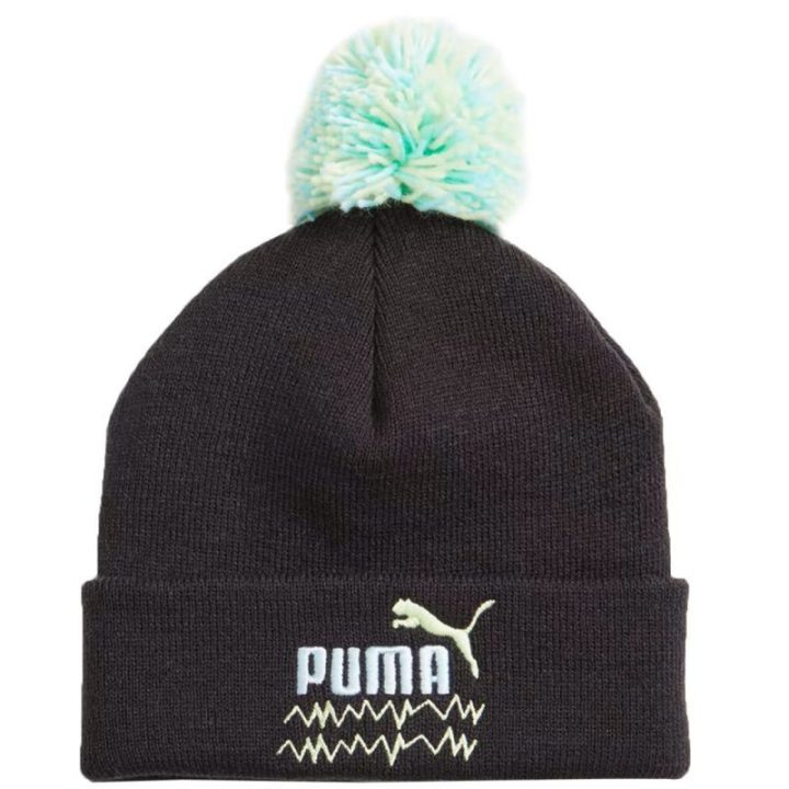 Vaikiška kepurė su bumbulu Puma Mixmatch Pom Pom, juoda