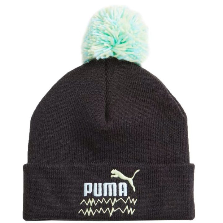Vaikiška kepurė su bumbulu Puma Mixmatch Pom Pom, juoda