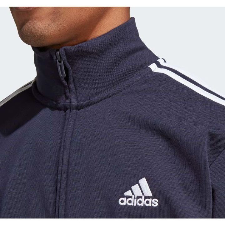 Vyriškas medvilninis sportinis kostiumas adidas 3-Stripes, tamsiai mėlynas