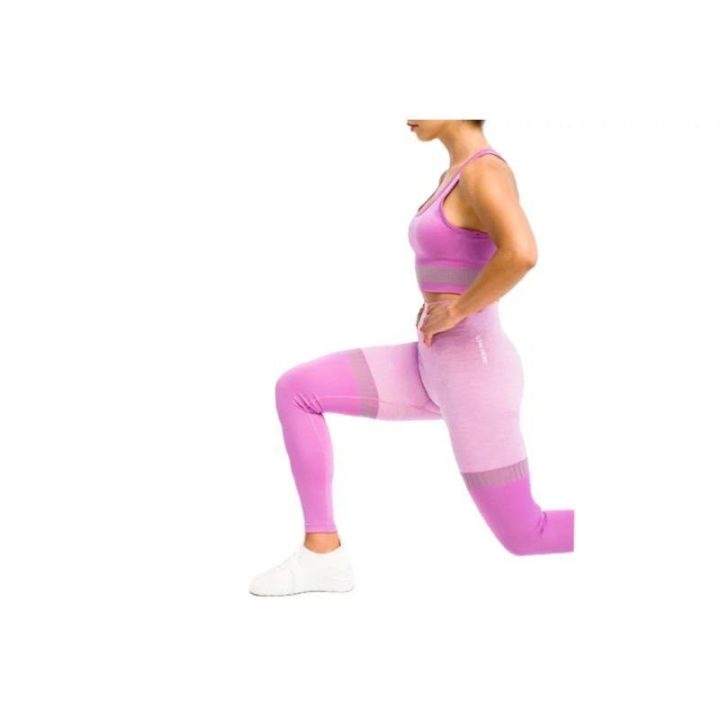Moteriškos aukšto liemens tamprės GymHero Stripes, violetinės