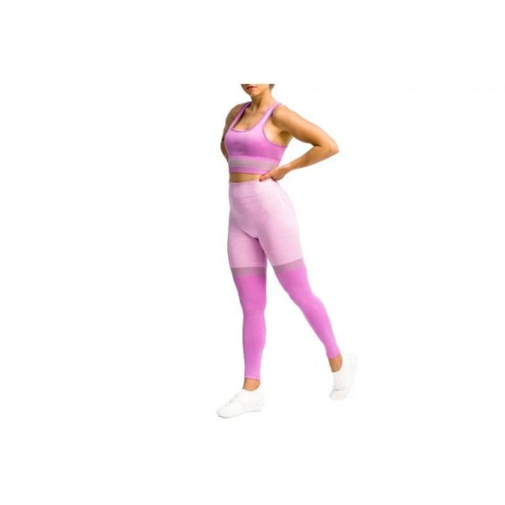Moteriškos aukšto liemens tamprės GymHero Stripes, violetinės