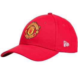 Kepurė su snapeliu New Era 9FORTY Manchester United FC, raudona
