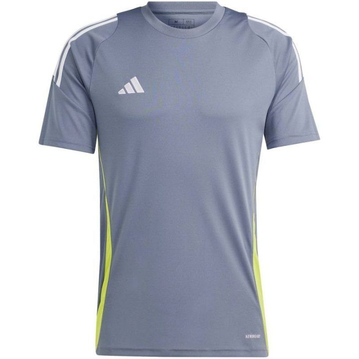 Vyriški prigludusio kirpimo marškinėliai adidas Tiro 24, pilki ir salotiniai