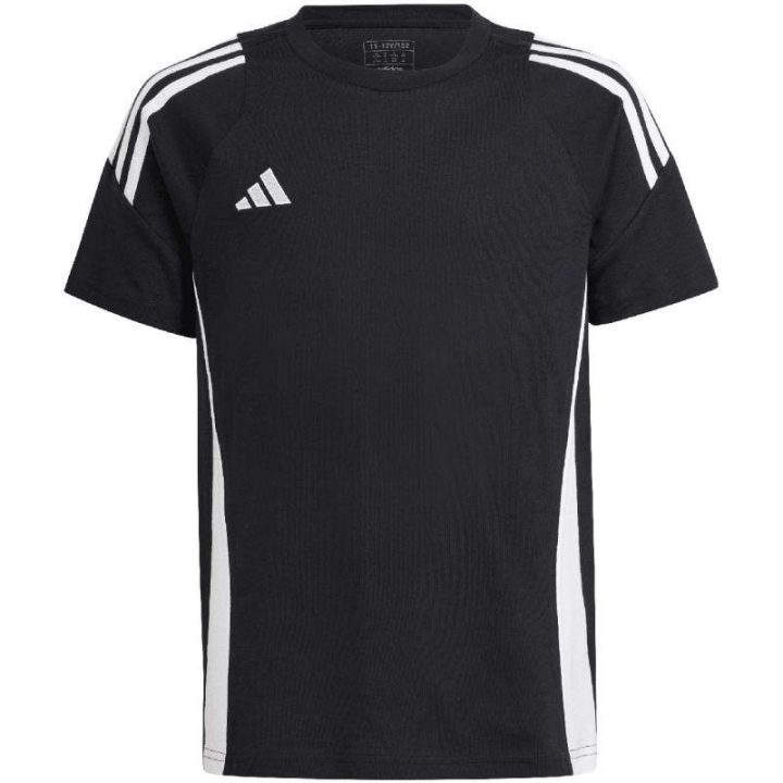 Vaikiški medvilniniai marškinėliai adidas Tiro 24, juodi ir balti