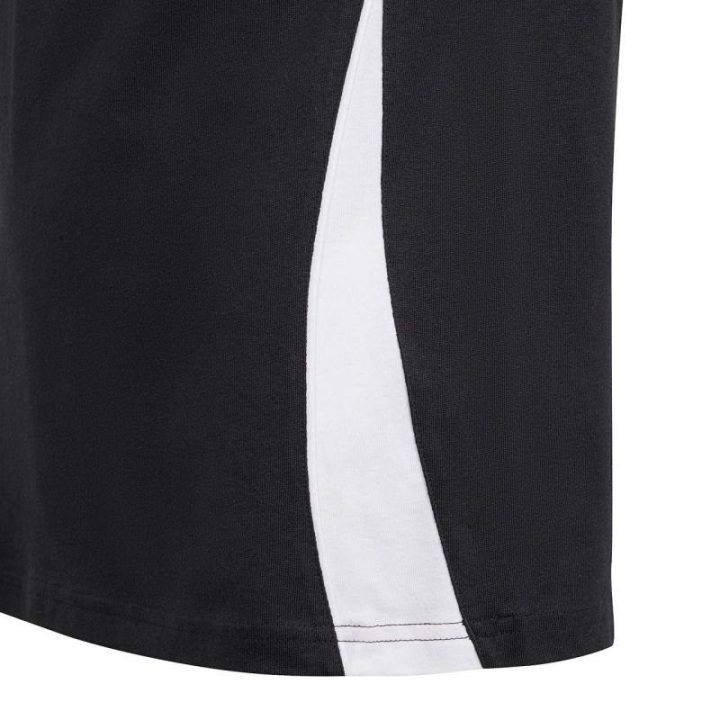 Vaikiški medvilniniai marškinėliai adidas Tiro 24, juodi ir balti