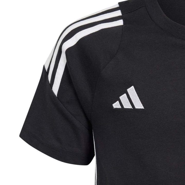 Vaikiški medvilniniai marškinėliai adidas Tiro 24, juodi ir balti