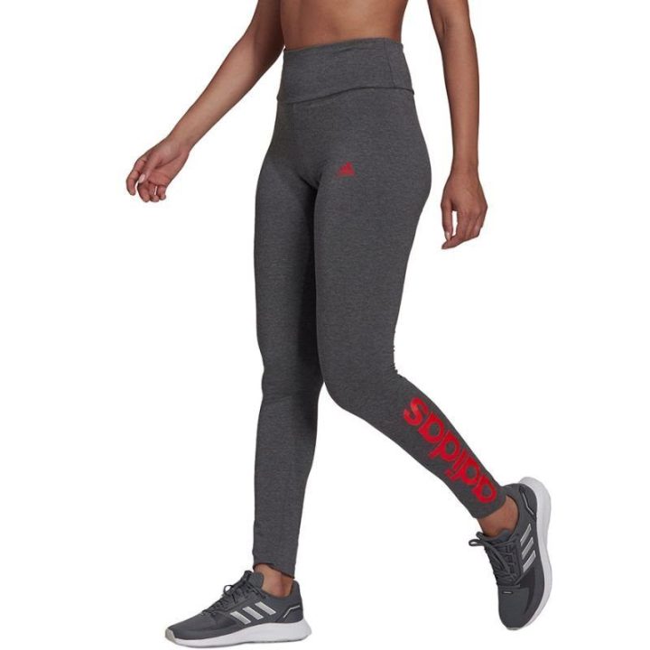 Moteriškos medvilninės tamprės adidas Loungewear Essentials, pilkos