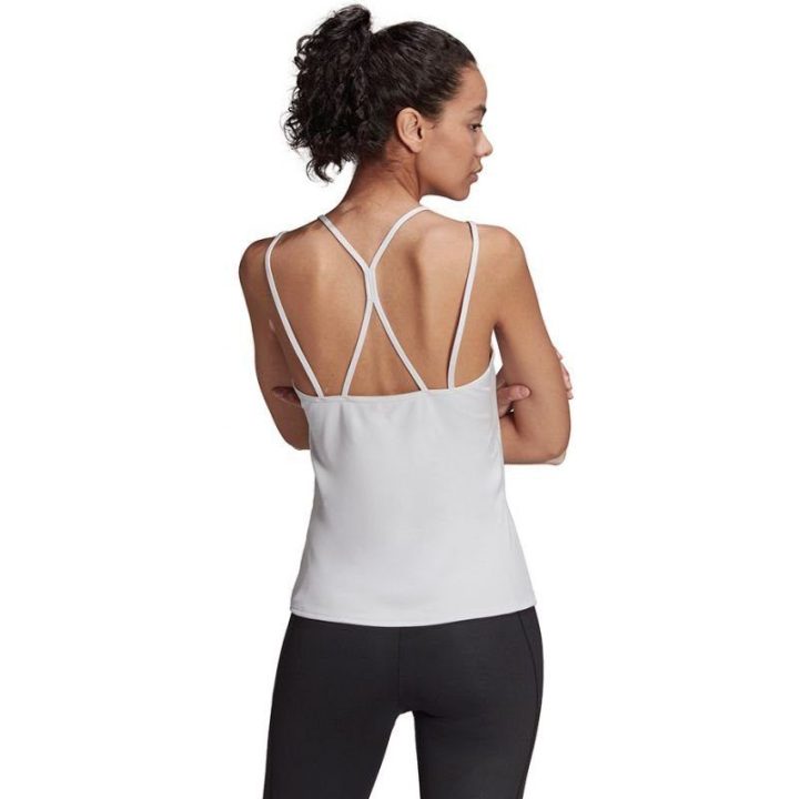 Moteriška palaidinė su petnešėlėmis adidas Studio Slim, balta
