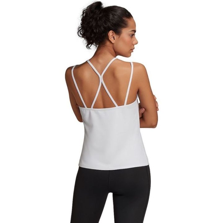 Moteriška palaidinė su petnešėlėmis adidas Studio Slim, balta