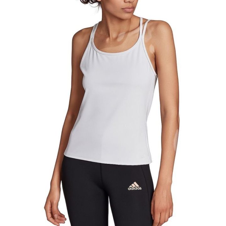 Moteriška palaidinė su petnešėlėmis adidas Studio Slim, balta