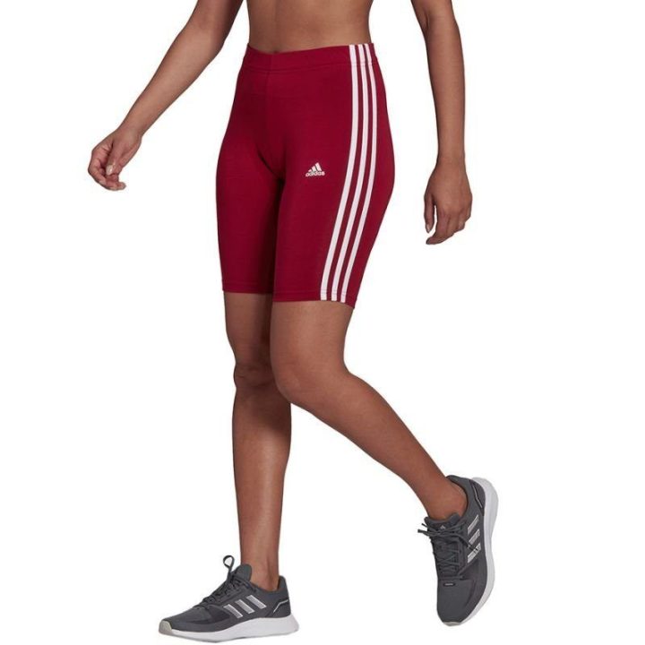 Moteriški medvilniniai šortai adidas 3S BK SHO, bordo