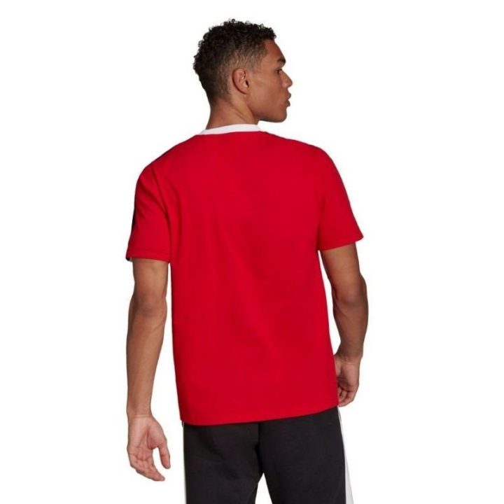 Vyriški marškinėliai adidas Essentials Colorblock, balti ir raudoni