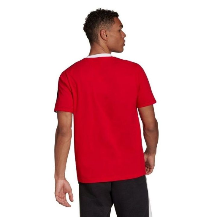 Vyriški marškinėliai adidas Essentials Colorblock, balti ir raudoni